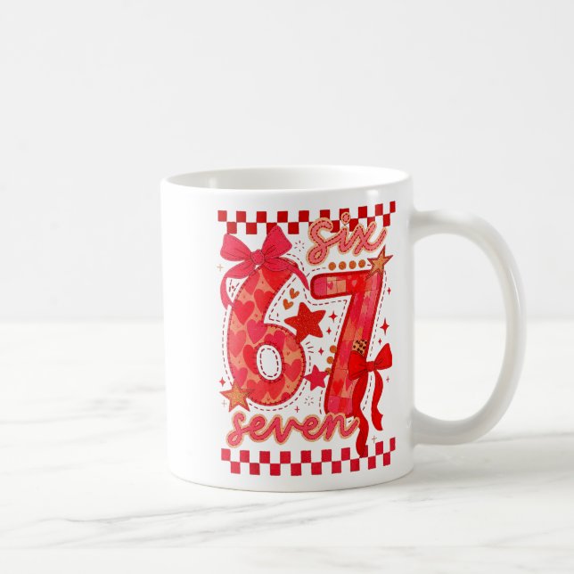 Hugvyn Six Seven Valentine 6 7 Meme Checkered Coqu Coffee Mug (Right)