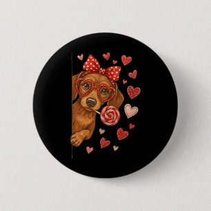 Hugvyn Valentine Dachshund Mama Cute Puppy Dog Mom Button