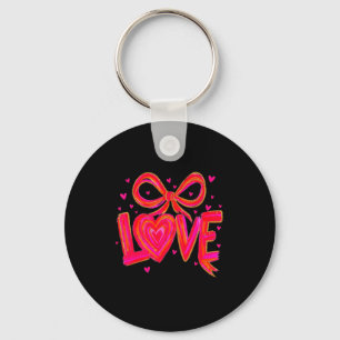 Hugvyn Valentine's Day Love Preppy Coquette Bow Xo Keychain