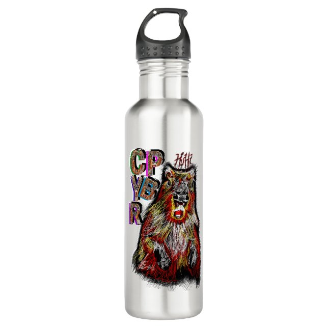 "HUH" CAPYBARA STAINLESS STEEL WATER BOTTLE (Front)