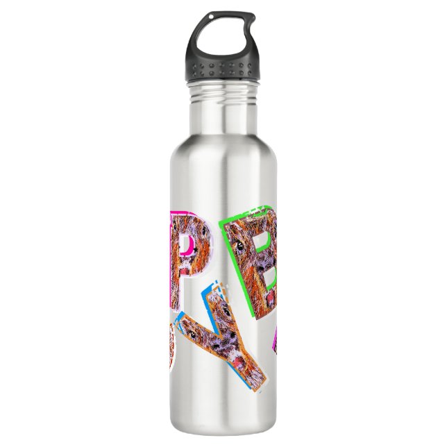 "HUH" CAPYBARA STAINLESS STEEL WATER BOTTLE (Front)