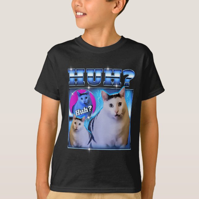 Huh Cat Funny Cat Meme Weird Cat Bootleg  T-Shirt (Front)