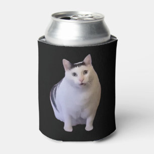 Huh Cat Meme Double Sided Black Can Cooler
