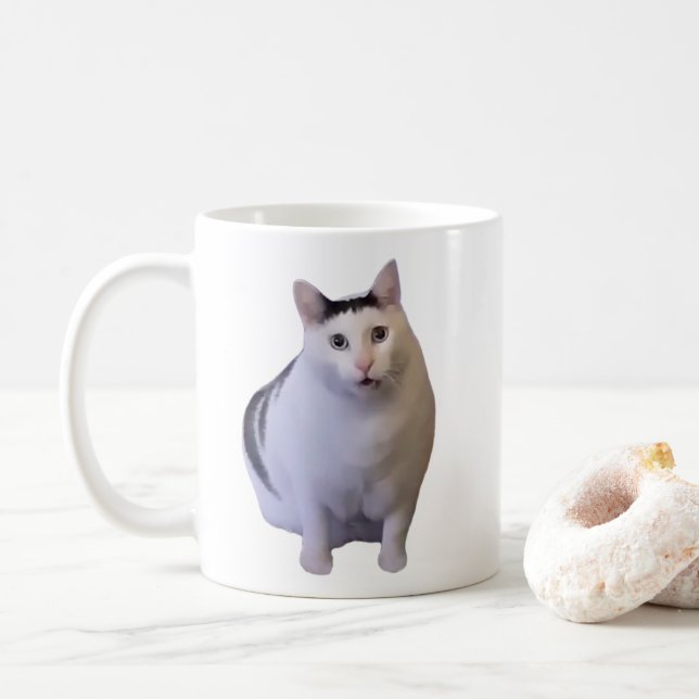 Huh Cat Meme Mug Double Sided (With Donut)