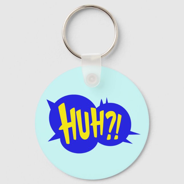 HUH! COMIC BOOK SPEECH BUBBLE KEYCHAIN (Front)