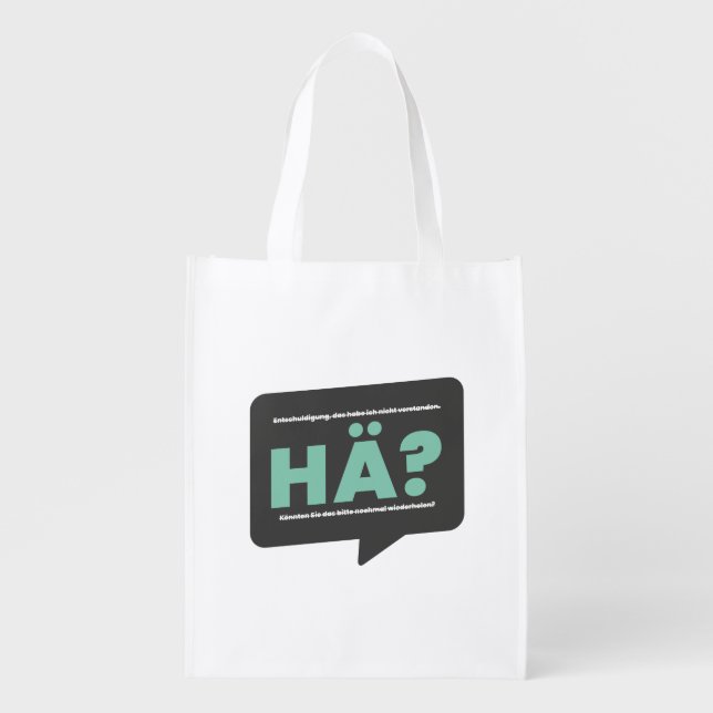 Huh? Definition Humor German Grocery Bag (Front)