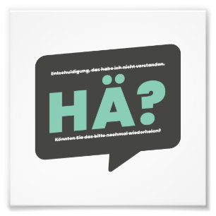 Huh? Definition Humor German Photo Print