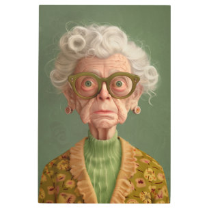 Huh? Grandma Portrait Metal Print