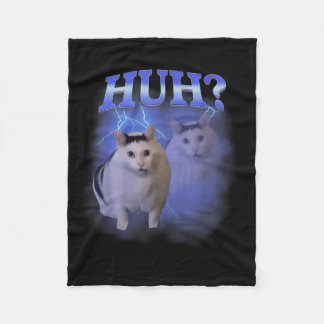 Huh Silly Cat Meme Funny Oddly Bootleg Specific Da Fleece Blanket