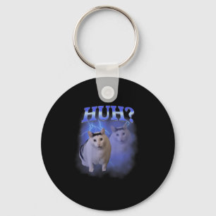 Huh Silly Cat Meme Funny Oddly Bootleg Specific Da Keychain