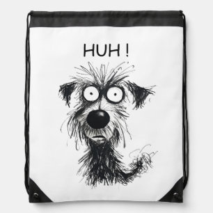 HUH?! Sketch Dog Drawstring Backpack
