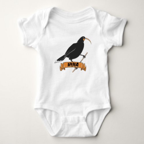 Huia New Zealand Bird Baby Bodysuit