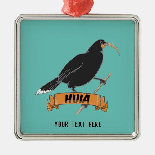 Huia New Zealand Bird Metal Ornament