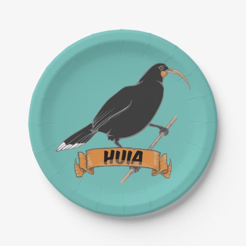 Huia New Zealand Bird Paper Plates