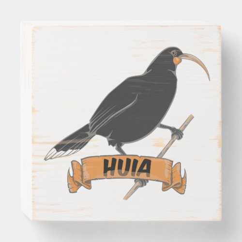 Huia New Zealand Bird Wooden Box Sign