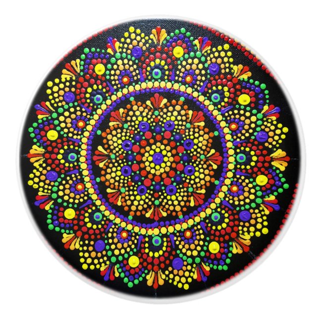 Huichol Ceramic Knob (Front)