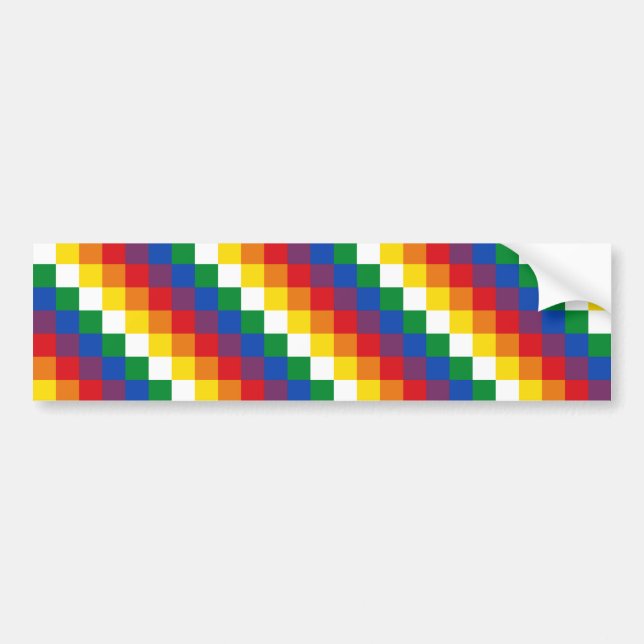 Huipala/Wipala Flag. Andean Qulla Suyu. Bolivia Bumper Sticker (Front)