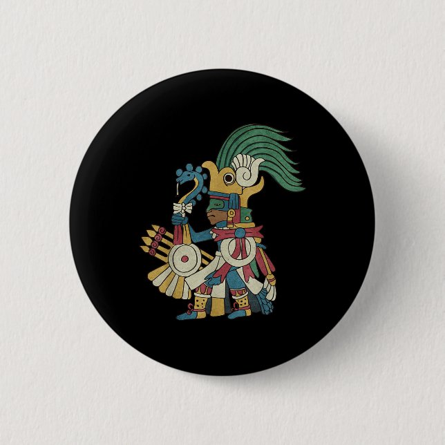 Huitzilopochtli Aztec God Aztec Mythology Mayan Su Button (Front)