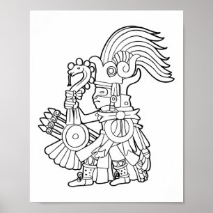 Huitzilopochtli Aztec God Aztec Mythology Mayan Su Poster