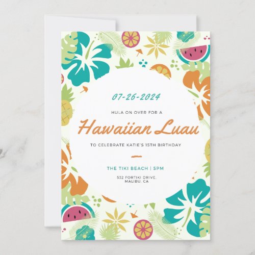 Hula Birthday Invite