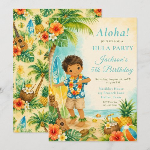 Hula Birthday Party Invitation