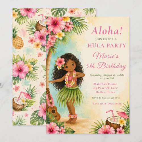 Hula Birthday Party Invitation