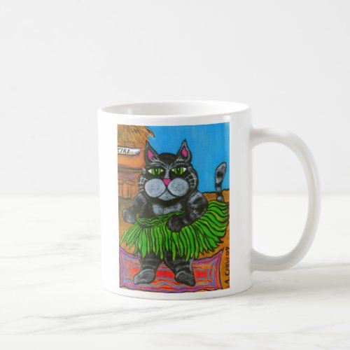 Hula Cat at a Tiki Bar Mug