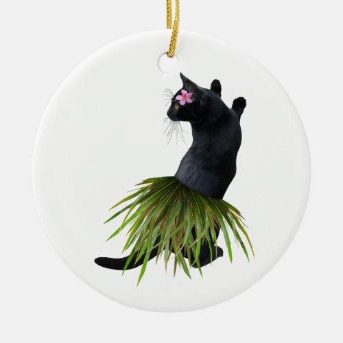 Hula Cat Ornament