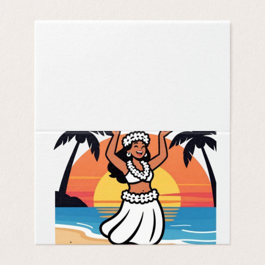 Hula dance beach party sunset tropical island art (Outside Unfolded)