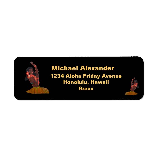 Hula Dancer Aloha Label (Front)