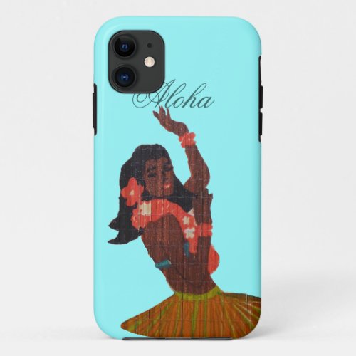 Hula Dancer Aloha Seafoam green iPhone 11 Case