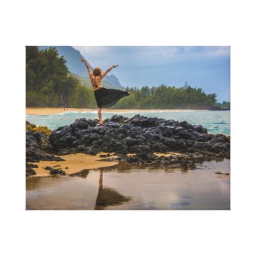 Hula Dancer at Lumaha'i Beach, Kauai, Hawaii Canvas Print Hula Dancer at Lumaha'i Beach, Kauai, Hawaii Canvas Print