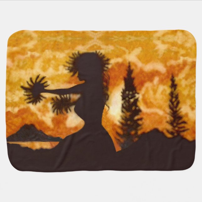 Hula Dancer  Baby Blanket (Horizontal)