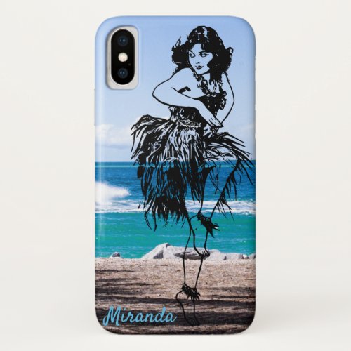 Hula Dancer Beach Custom Art Apple iPhone XS Case