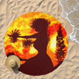 Hula Dancer Beach Towel