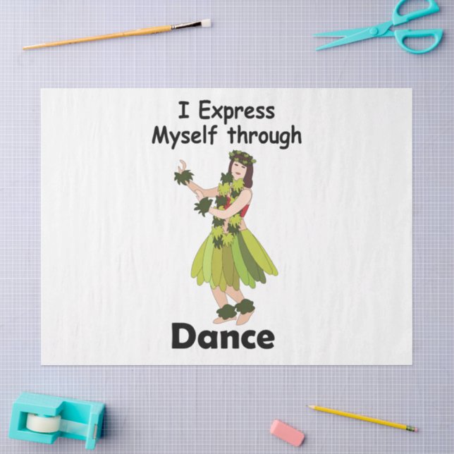 Hula Dancer Expressing Herself Through Dance Tissue Paper (Craft)