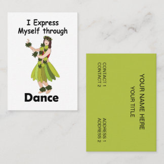Hula Dancer Girl Dance Instructor Business Card