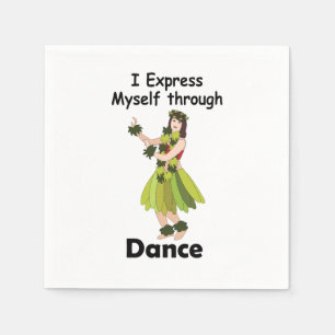 Hula Dancer Girl Expressing Dance Luau Party Napkins