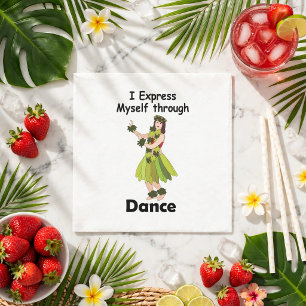 Hula Dancer Girl Expressing Dance Luau Party Napkins