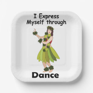Hula Dancer Girl Expressing Dance Luau Party Paper Plates