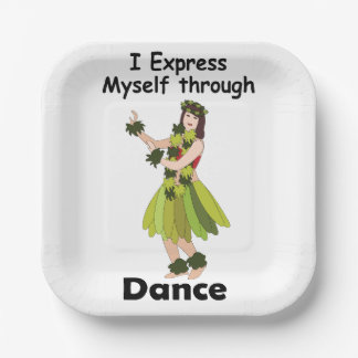 Hula Dancer Girl Expressing Dance Luau Party Paper Plates