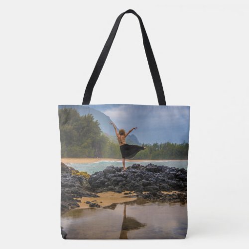 Hula Dancer Lumahai Beach Hawaiian Beach Bag