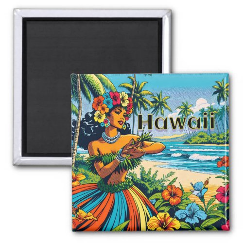 Hula Dancer on the Hawaiian Islands Magnet