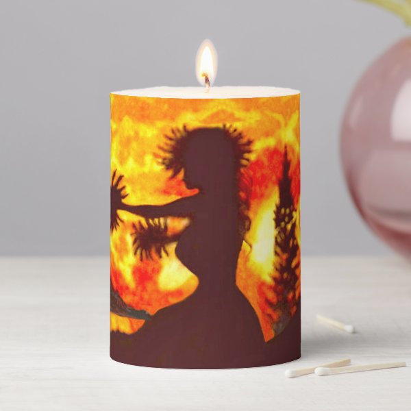 Hula Dancer Pillar Candle