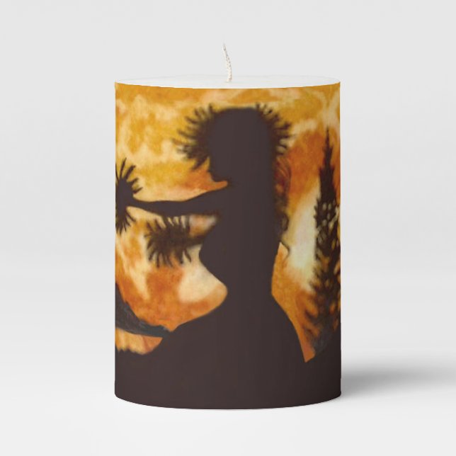 Hula Dancer  Pillar Candle (Front)