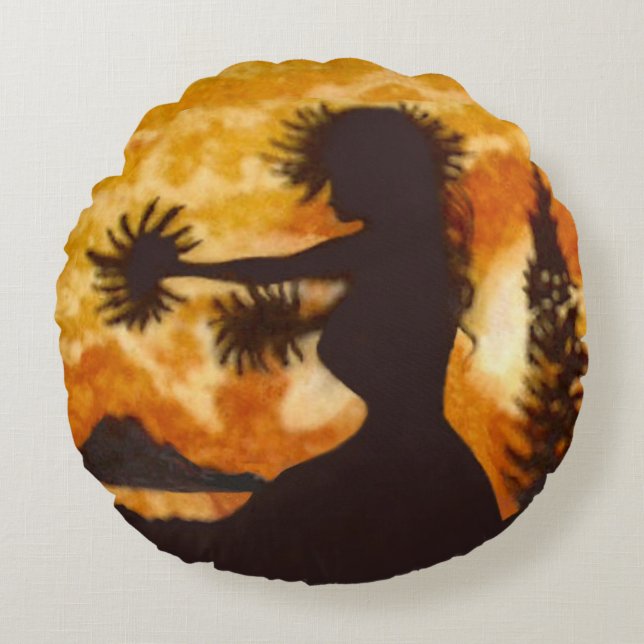 Hula Dancer  Round Pillow (Front)