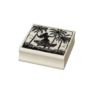 Hula Dancer Rubber Stamp