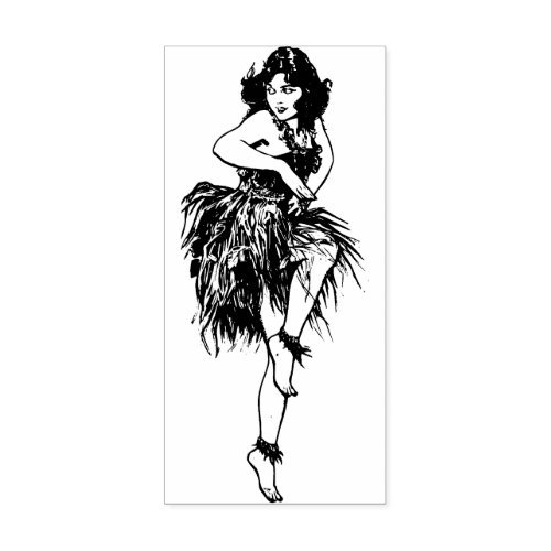 Hula  dancer rubber stamp