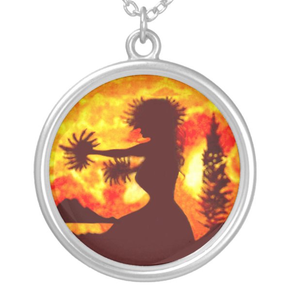 Hula Dancer Silver Plated Necklace