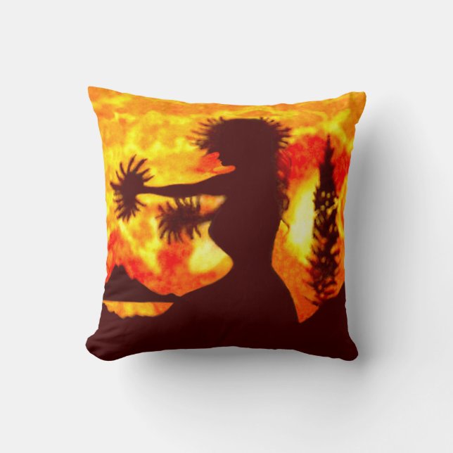Hula Dancer  Throw Pillow (Front)